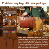 Runfider 588PCS Leather Working Tool Set, professional tools for leather craft enthusiasts beginners, contains a variety of carving, cutting, punching, sewing and stamping tools to meet all your needs runfider