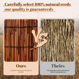 SHYDZYYC Reed Roller Shades,2 Pcs 48" W x 72" H Waterproof Privacy Screen Bamboo Outdoor Blind, Reed Curtain for Porch, Patio, Yard, Windows (Brown) SHYDZYYC