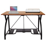 Origami Folding Computer Desk for Office Study Students Bedroom Home Gaming and Craft - Space Saving Foldable Desk Table, Fits Dual Monitors and Laptop, Collapsible, No Assembly Required (Wood, Large) Origami
