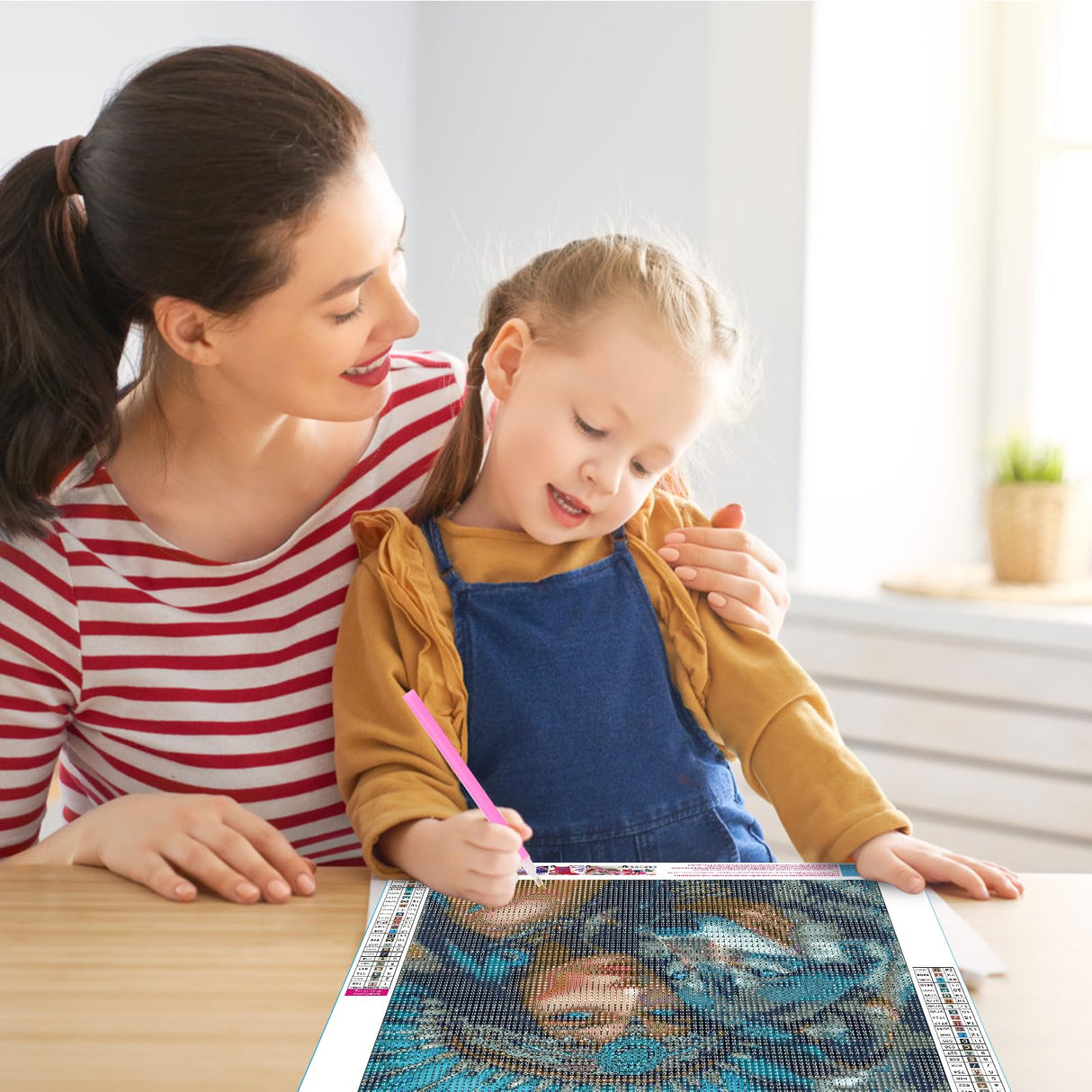 Miwixy Wolf Diamond Art Kits for Adults, American Native Indian Woman Diamond Painting Kit,5D Full Drill Diamond Art Canvas for Beginners Home Wall Decor 12 x 12 Inch Miwixy