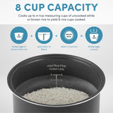 Aroma Housewares ARC-994SB Rice & Grain Cooker Slow Cook, Steam, Oatmeal, Risotto, 8-cup cooked/4-cup uncooked/2Qt, Stainless Steel AROMA