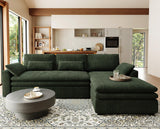 Belffin Large Modular Sectional Sofa with Deep Chaise, 104" Corduroy L Shaped Couch with 9" Soft Dual-Layer Seats Cushion for Living Room, Apartment, Green Belffin