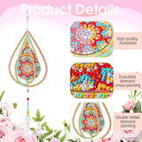 Queekay 2 Pieces 3D Diamond Painting Wind Chime Diamond Art Suncatcher Kits Three Dimensional by Number Hanging Ornament Double Sided Crystal Suncatcher Window Decor for Home Wall Garden(Drop) Queekay