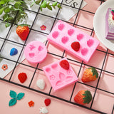 3 Pcs 3D Strawberry and Flowers Silicone Mold Strawberry Baking Mold Fruit Fondant Handmade Candy Jelly Bakeware for Baking Chocolate Pan Cake Kid Cupcake Soap Candle Clay Resin Wax Making Cunhill