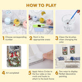 Bowetile Cardinal Paint by Numbers for Adults Beginners Framed, Adults' Paint-by-Number Christmas Kits, Adult Paint by Number Winter Kits on Canvas, Acrylic Number Painting for Home Decor, 8x12in Bowetile