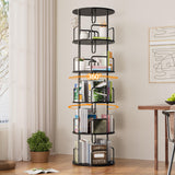 YZU Rotating Bookshelf Tower 5 Tier,Spinning Bookcase, Revolving 360 Book Shelf Narrow Tall Bookcase, Vertical Turning Round Storage Bookshelf,Book Shelf Organizer for Bedroom, Living Room (Black) YZU