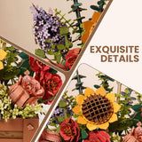 ROBOTIME 3D Wooden Bloom Box Puzzle, Adults' Flower Bouquet Building Set, Artificial Flowers Home Decor, Gift for Wedding/Mother's Day/Birthday, Wood Craft Kit ROBOTIME