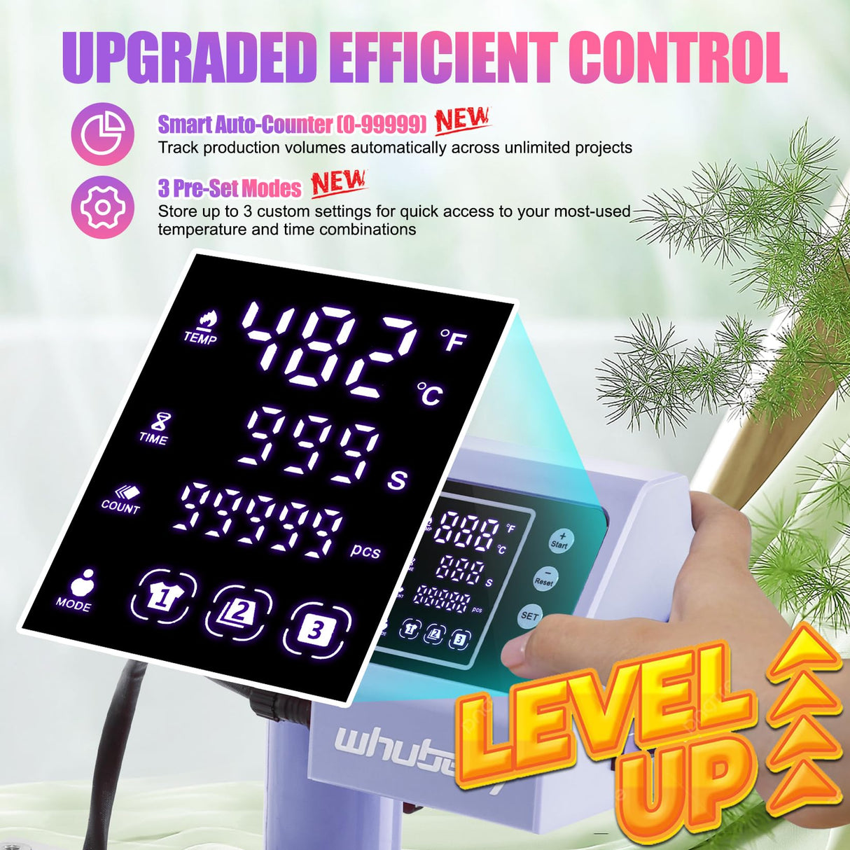 Whubefy 15x15 Heat Press Machine for T Shirts 8 in 1 Combo with 30oz Tumbler Press, Slide Out & Swing Away, Dual Tube Fast Heating, 3 Preset Modes & Counting Function for Bulk DIY Hats, Mugs, Plates Whubefy