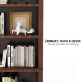 Fllution 72 in Tall Bookcase, 31.3 in Wide Floor Standing Bookshelf, Open Storage 5-Shelf Bookshelves, Dark Cherry Large Indoor Furniture for Home Office School Library Living Room Bedroom Fllution