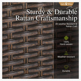 Sophia & William 9 Pieces Patio Dining Set for 8, Square Outdoor Table with Umbrella Hole, 8 Rattan Chairs with Cushions, Large Patio Table and Chairs Set Sophia & William