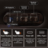 NMXUXMN Home Theater Seating,Top-Grain Leather Recliner Sofa, Zero Gravity Power Reclining Couch with Ambient LED Lights, Cup Holders & USB, Tray Table-Row of 4 Loveseat Left Coffee NMXUXMN