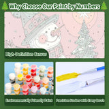 4 Pack Paint by Numbers Kit for Adults - Wooden Easel, Christmas Paint by Numbers with Frame, Christmas Adult Painting by Number Kits on Canvas, Easy Oil Painting Arts Gift Wall Decor 8x12inch cviokrdu