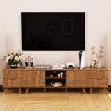 XUZENEST Fluted Nightstand Set of 2, Mid Century Modern 2 Drawer Dresser for Bedroom, Small Dresser Night Stand Side Table End Table with Wood Fluted Drawer Storage for Bedroom Closet(Walnut) XUZENEST