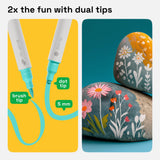 ARTISTRO Acrylic Paint Pens, Acrylic Paint Markers Dual Tip Markers, Acrylic Markers for Fabric, Canvas, Rock, Glass, Wood, Paper, DIY, Paint Markers (Dual Tip Dot + Brush, 24) ARTISTRO