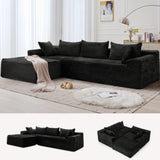 Korser 108" Sectional Couches for Living Room, Modular Sectional Sofa with L-Shape Chaise, Cloud Couch, Comfy Corduroy Fluffy Couch with Deep Seat and Side Pockets, No Assembly Required Korser