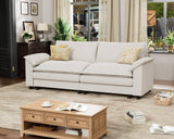 Homall 80" Modular Sectional Sofa, Loveseat Sofa Couch with Double-Layer Cushion, DIY Combination Chenille Deep 2-Seat Cloud Couch for Living Room, Apartment (White, Loveseat Sofa) Homall