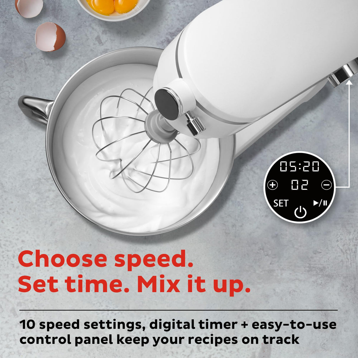 Instant Pot Instant Stand Mixer Pro,600W 10-Speed Electric Mixer with Digital Interface,7.4-Qt Stainless Steel Bowl,Dishwasher Safe Whisk,Dough Hook and Mixing Paddle,Pearl Instant Pot