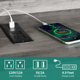 YITAHOME LED Farmhouse TV Stand for TV up to 75 Inch w/Outlets, Highboy Media Entertainment Center Console Table Adjustable Storage Shelves &Cabinet Glass Door for 360lbs for Living Room, Rustic Grey YITAHOME