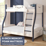 IULULU Full Size Mattress, 6-Inch Full Memory Foam Mattress - Green Tea Gel Infused, Medium-Firm for Cool Sleep and Pressure Relief Bunk Trundle Bed in a Box, CertiPUR-US Certified, White IULULU