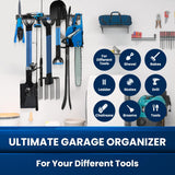 SUKIZZ 64'' All-Metal Garage Tool Organizer Wall Mount – Heavy-Duty Tool Rack Holds 680 lbs, Adjustable Hooks for Garage, Yard, and Garden Equipment SUKIZZ