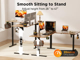 WALKINGDESK 63X55 Inches Reversible L Shaped Standing Desk Height Adjustable with Cup Holder, Electric Corner Computer Desk, Sit Stand up Home Office Desk, Ergonomic Gaming Desk, Rustic Brown WALKINGDESK