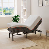 ESHINE 14" Hybrid Mattress Twin XL + Adjustable Bed Frame - Luxury Cool Gel Memory Foam, Upholstered Bed Frames with Massage, USB, Under Bed Night Light, Head and Foot Incline, Twin XL ESHINE