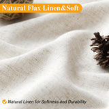 Naturoom Natural Linen Shower Curtain, Country Boho Farmhouse Bath Decor Beige Shower Curtains for Bathroom Neutral Cloth Weighted Textured Fabric Bath Curtain Liner with Hooks, Cream, 72 Inch Naturoom