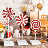 3 Pieces Christmas Table Decorations Wood Candy Set, Red Christmas Tiered Tray Decor,Rustic Christmas Candy Table Decorations for Home Tables(Cute) Sereliy