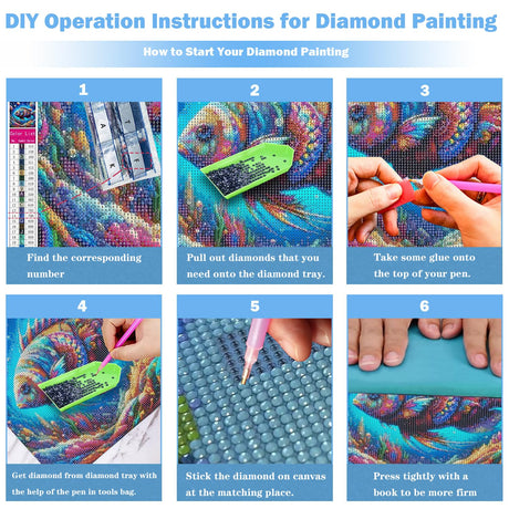 Abstract Elephant Diamond Art Kits for Adults, Animal Diamond Painting for Beginners, Diamond Dot, Dimond Art Paintings Kit, DIY Gem Painting Kit, Crafts for Adults, Home Wall Decor Gifts (14x14inch) Rekxtmo