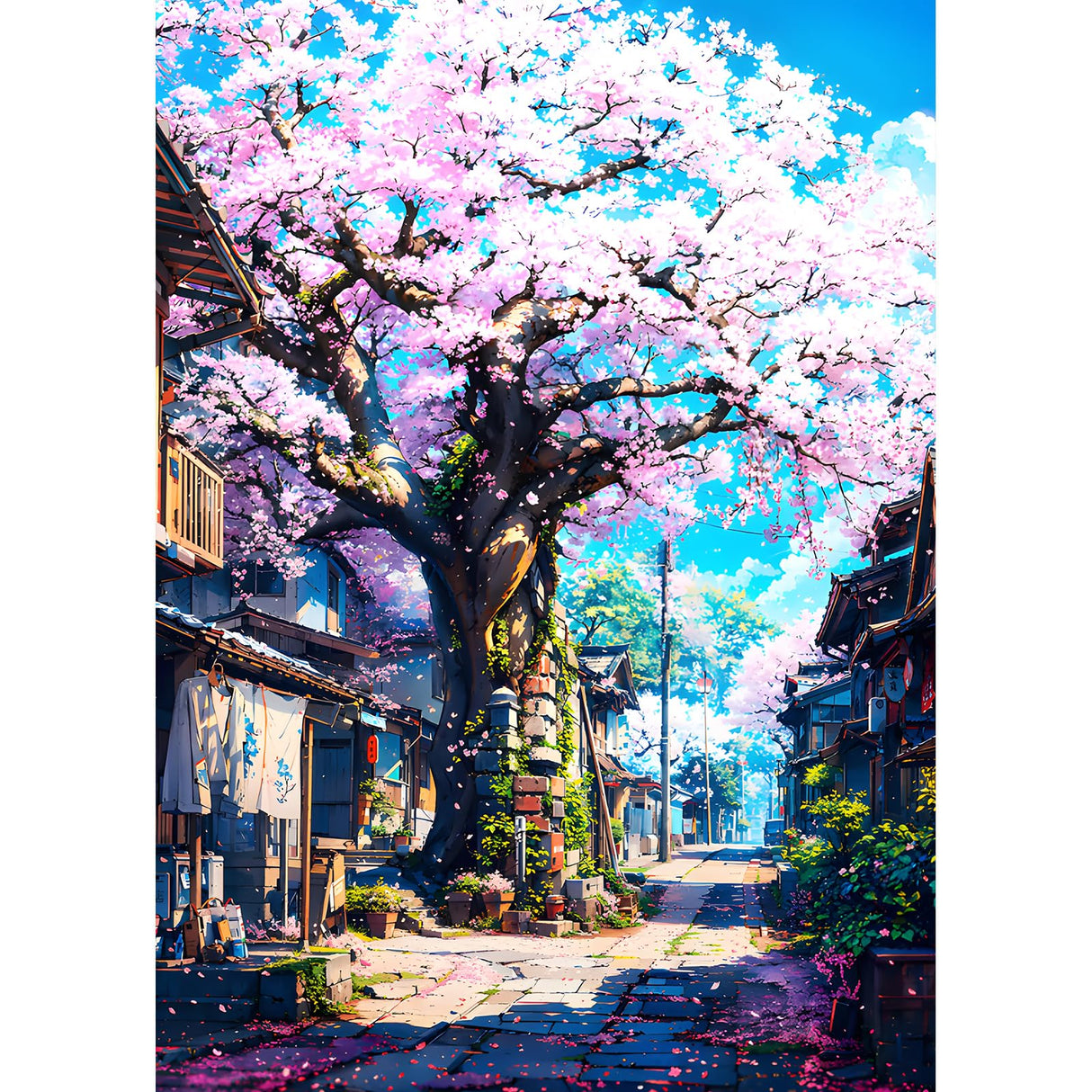 DPHERO Japanese Cherry Blossoms Diamond Painting Kits for Beginners Adults,5D DIY Diamond Art Kits,Round Full Drill Flowers Gem Art Crafts Kits,DIY Painting by Numbers for Home Wall Decor 12x16 inch DPHERO