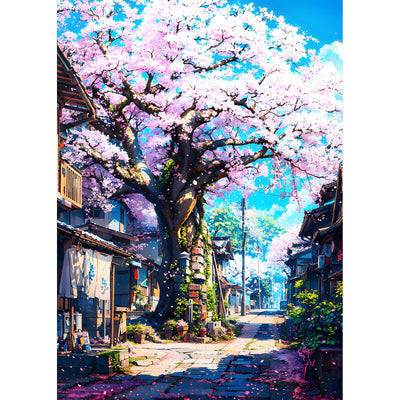 DPHERO Japanese Cherry Blossoms Diamond Painting Kits for Beginners Adults,5D DIY Diamond Art Kits,Round Full Drill Flowers Gem Art Crafts Kits,DIY Painting by Numbers for Home Wall Decor 12x16 inch