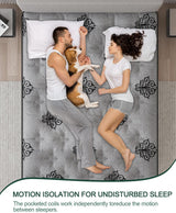 VISCOUNTESS Queen Mattress, 14 Inch Mattresses Euro Top Mattress Medium Firm for Back & Lumbar Support, Individual Pocket Spring Bed for Motion Isolation & Pressure Relief VISCOUNTESS