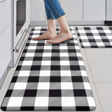 MAYHMYO 2 PCS Anti Fatigue Rugs Non Skid Waterproof Floor Mat Cushioned Black and White Farmhouse Comfort Standing Kitchen Mats for Floor, House, Sink, Office MAYHMYO