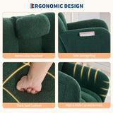 Rocking Chair Nursery Teddy, Upholstered Baby Fluffy Glider Rocker for Adults Small Spaces Indoor, Nursing Chairs for Living Room, Bedroom, Classroom(DarkGreen) GarveeHome