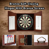 GSE Professional Solid Wood Classic Dartboard Cabinet with Sisal/Bristle Dartboard, Dart Scoreboard, and 6 Steel Tip Darts, Easy Assembly Complete with All Accessories(Deluxe Walnut) GSE Games & Sports Expert