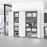 Superday Metal Storage Cabinets, 72" Storage Cabinet with Locking Door, Tall Garage Cabinet with 2 Doors and 4 Adjustable Shelves for Home Office, Classroom, Easy Assemble(White Grey) Superday