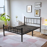 zizin Twin Size Metal Bed Frame with Headboard & Footboard 14 Inch Metal Platform Mattress Foundation Support with Steel Slat, Under Bed Storage, No Box Spring Needed zizin