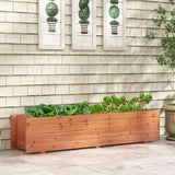 CLEEMAN Raised Garden Bed, Rectangle Wood Garden Planter with 2 Drainage Holes & Removable Bottom, Planter Box Outdoor for Fruit Vegetable Flower Herb, 44” x 11” x 10” CLEEMAN