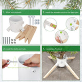 Blissun Christmas Tree Stand for Real Trees, Christmas Tree Holder for Live Tree, Xmas Tree Stand Base, Fits up to 8.5FT Real Trees, White Blissun