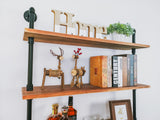 Anynice 6 Tier Industrial Ladder Pipe Shelf Bookcase, Rustic Wall Mounted Pipe Bookshelves for Decor and Storage Anynice