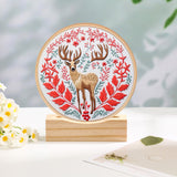 Chunful 6 Pcs Embroidery Hoop Display Stand Wooden Embroidery Frames Holder 2 Tier Groove Cross Stitch Hoop Stand Base Accessories for Display Works Home Exhibition Decor Chunful