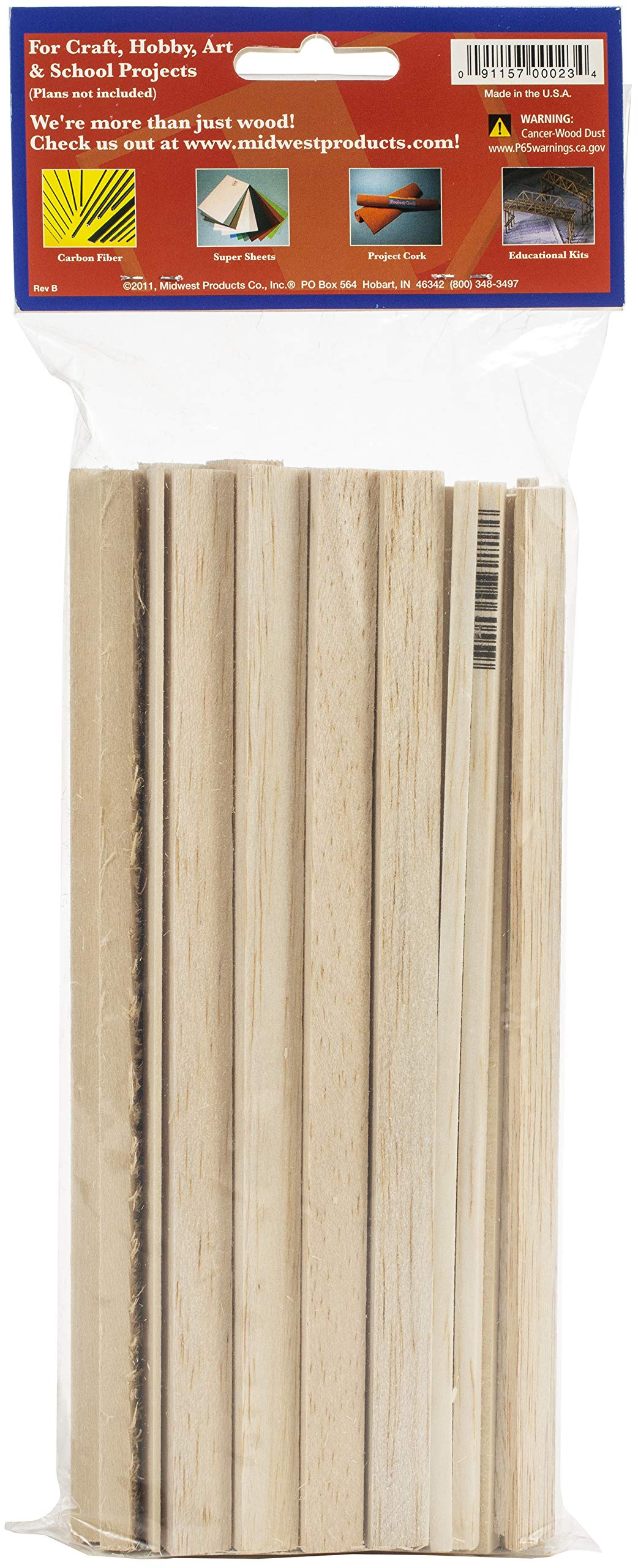 Wood Strip Economy Bag, Balsa & Basswood Midwest Products