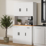 DIYART White Kitchen Pantry Cabinet, 71" Tall Kitchen Storage Cabinet with Power Outlet, Freestanding Kitchen Hutch with countertop DIYART