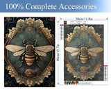 JFYHAB Bee Diamond Painting Kits for Adults Flower 5D DIY Diamond Art Kits for Beginners Round Full Drill Diamond Painting for Home Wall Decoration Gift 12×16 inch JFYHAB