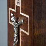 INTAJ Handmade Wooden Urn for Human Ashes - Cross Cremation Urn Premium Handcrafted - Adult Funeral Urn Handmade Human Urn for Ashes (Rosewood Cross, INTAJ