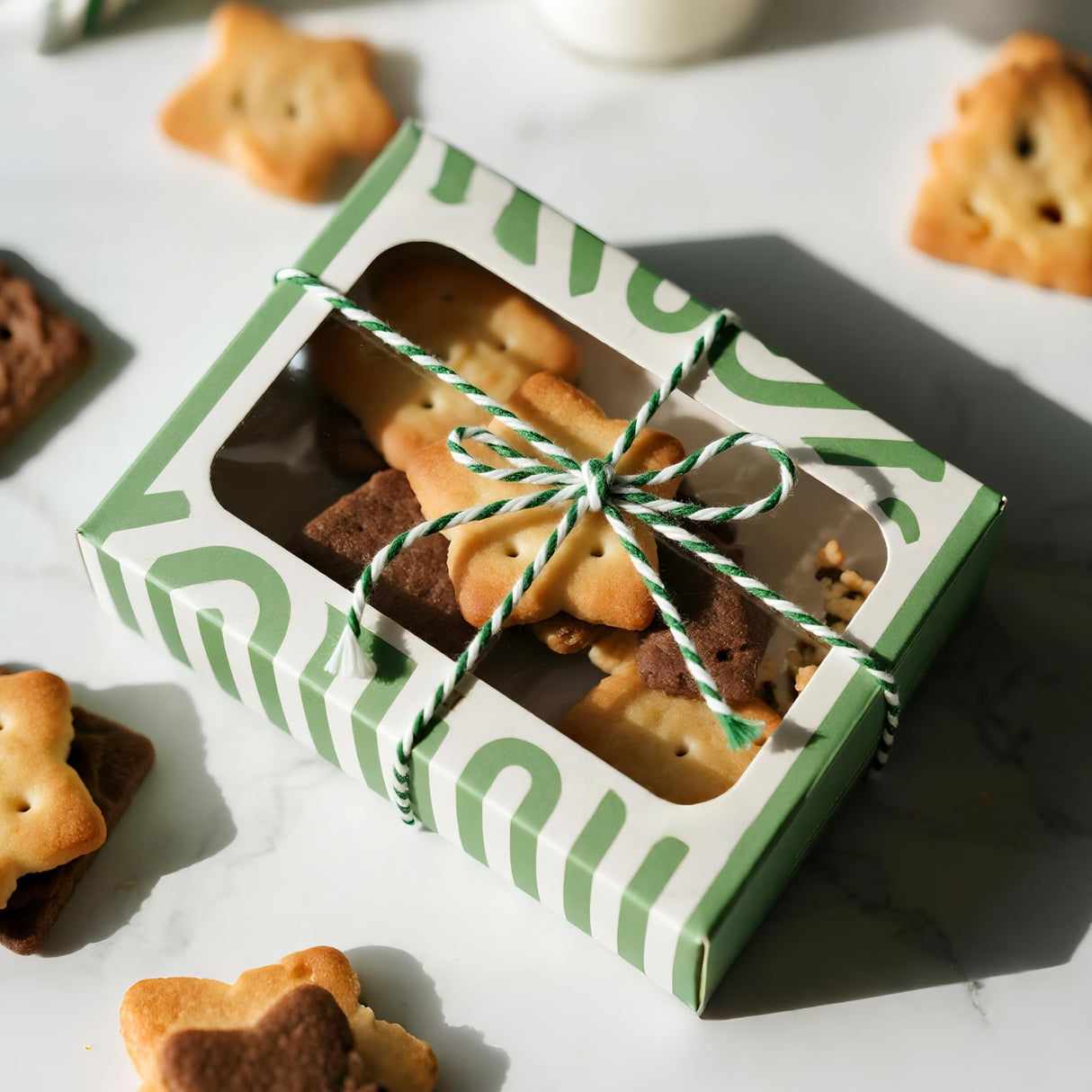 Cotton Twine String, 328 Feet Green & White - Christmas Twine for Gift Wrapping, Crafts, Baking, Butchers, Holiday Decorations, DIY, Kitchen & Gardening HAMUIERS