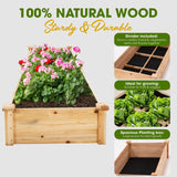 Idzo Raised Garden Bed, Durable Garden Box with Wax Oil Coated, 96 Inches Wood Planter with Non-Woven Lining Prevents Soil Moist, One Divider Box Make Organizing Your Plant Crops Easier IDZO