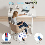 ERGO COLLECT Standing Desk with Whiteboard – Electric Height Adjustable Drafting Table, Flip Dry Erase Top, Mobile Drawing Desk with Wheels & Storage Bag for Home, Office, Studio, Art ERGO COLLECT