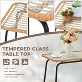 GREEN MORE 4 Piece Outdoor Patio Furniture Set, Rattan Conversation Sets, All-Weather Wicker Chairs with Cushions and Coffee Table, for Garden Balcony Courtyard Poolside GREEN MORE