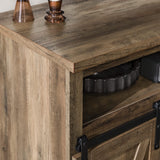 Walker Edison Clayton Farmhouse Sliding Double Barn Door TV Stand for TVs up to 58 Inches, 52 Inch, Rustic Oak Walker Edison